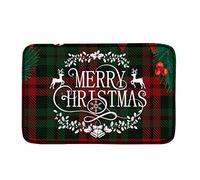 Paillasson décoratif de Noël fantaisie festif avec inscription « Merry Christmas » - Tapis de porte pour intérieur et extérieur - Tapis de bienvenue - Paillasson imprimé Merry Christmas (40 x 60 cm)