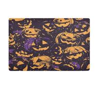 Paillasson décoratif Happy Bluray citrouilles pour entrée extérieure, piège la saleté et l'humidité, tapis de porte arrière, 81,3 x 50,8 cm, dos en caoutchouc antidérapant, ultra fin, pour terrasse