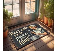 Paillasson décoratif vintage avec inscription « Don'T Make Me Ke Poison In My Next Food », tapis de bain antidérapant pour salle de bain (50 x 80 cm)
