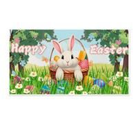 Paillasson décorations de Pâques, lapins décoratifs, tapis de porte œufs de lapin, tapis porte entree exterieur joli paillasson de printemps, décoration de Pâques, tapis de bienvenue, tapis de lapin