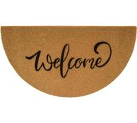 Paillasson demi-rond en fibre de coco artificielle antidérapant pour intérieur et extérieur