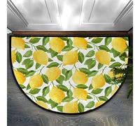 Paillasson demi-rond en forme de feuilles de fruits de citron, tapis de bienvenue pour porte d'entrée, tapis de sol antidérapant pour intérieur et extérieur, entrée, chambre, salle de bain, cuisine,