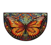 Paillasson Demi-Rond pour entrée extérieure, Grand Tapis d'entrée coloré avec Peinture sur Verre au Coucher du Soleil, Tapis de Porte d'entrée Semi-Circulaire pour Garage, Patio, Haut (B, 40x60cm)