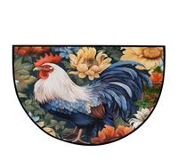 Paillasson Demi-Rond pour entrée extérieure, Grand Tapis d'entrée coloré avec Peinture sur Verre au Coucher du Soleil, Tapis de Porte d'entrée Semi-Circulaire pour Garage, Patio, Haut (A, 40x60cm)