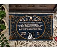 Paillasson D'Entree Border Collie Noir Mignon Lorsque Vous Visitez Ma Maison Paillasson De Bienvenue Facile À Nettoyer Anti-Poussière Tapis De Bain pour Extérieur D'Entrée Cour 40X60Cm