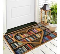 Paillasson D'Entrée,Brun Bibliothèque d'amour Tapis De Bienvenue,70X100Cm Tapis D'Entrée Antidérapant pour Intérieur Et Extérieur Art De La Connaissance Motif 3D pour Cuisine