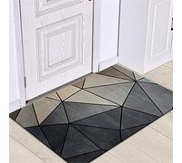 Paillasson d'entrée de Bienvenue rayé Gris imprimé paillasson antidérapant pour extérieur intérieur Tapis de Porte d'entrée 60x90cm Tapis