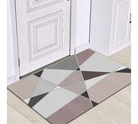Paillasson d'entrée de Bienvenue rayé Gris imprimé paillasson antidérapant pour extérieur intérieur Tapis de Porte d'entrée 60x90cm Tapis