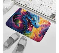 Paillasson d'entrée d'intérieur et d'extérieur 50 x 80 cm antidérapant coloré de dragons Tapis d'entrée absorbant résistant à la saleté pour entrée, intérieur, patio