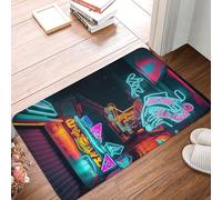 Paillasson d'entrée d'intérieur et d'extérieur de 40,6 x 61 cm - Antidérapant - Tapis d'entrée néon - Tapis d'entrée absorbant et résistant à la saleté pour entrée, intérieur, patio