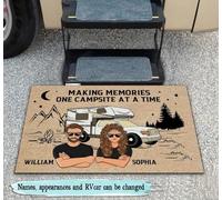 Paillasson D'Entree Doux Paillasson De Bienvenue Antidérapant Tapis De Bain pour Terrasse D'Entrée Bain 40X60Cm Créer des Souvenirs, Un Camping À La Fois