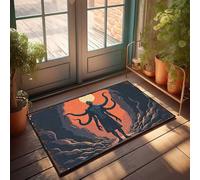 Paillasson d'entrée figurine monstrueuse avec tentacules émergeant d'une grotte ardente, tapis de bienvenue, porte d'entrée, décoration de chambre extérieure pour homme (40 x 60 cm)