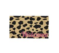 Paillasson d'entrée -FISURA- Paillasson original en coco “Welcome” vache. Paillasson de maison. Paillasson bleu. 70 x 40 cm