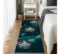 Paillasson d'Entrée l'espace Extra atmosphérique Astronaute Absorbant et Lavable, Tapis de Cuisine Long Antidérapant Vintage Musique Cassette Tapis de Couloir Décoratif Devant Evier Chambre 80x300 cm