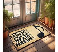 Paillasson d'entrée Music: The Medicine Our Hearts Need Paillasson Bienvenue Tapis de porte d'entrée Décoration de chambre extérieure pour homme (65 x 90 cm)