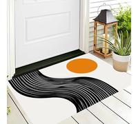Paillasson D'Entrée,Noir Jaune Lignes Solaires Tapis De Bienvenue,70X100Cm Tapis D'Entrée Antidérapant pour Intérieur Et Extérieur Art des Rayures Motif 3D pour Cuisine
