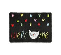 Paillasson design deco-mat - Pour la porte d’entrée, le couloir, l’intérieur et l’extérieur - Antidérapant et lavable - Pratique, Welcome Bunt, 40 x 60 cm