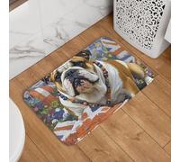 Paillasson d'extérieur 40 x 60 cm - Tapis de salle de bain motif bouledogue anglais - Tapis de bienvenue pour salle de bain, entrée, tapis de bienvenue pour extérieur et intérieur - Tapis de