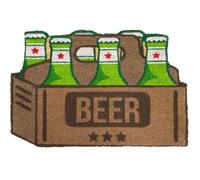 Paillasson d'extérieur ""Bière"" en noix de coco avec support antidérapant en PVC. Dimensions: 70 cm x 40 cm x 1,5 cm - FISURA