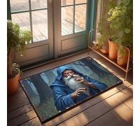Paillasson d'extérieur imperméable et amusant pour porte d'entrée, magicien énigmatique dans la forêt brumeuse, décoration de chambre à coucher (65 x 90 cm)