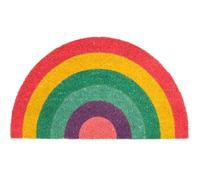 Paillasson d'extérieur ""Rainbow"" en noix de coco avec support antidérapant en PVC. Dimensions : 70 cm x 40 cm x 1,5 cm - FISURA