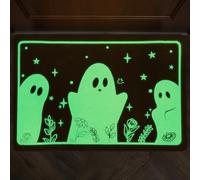 Paillasson d'halloween,40x60 cm Tapis Porte fantôme d'halloween Tapis de Bain Amusant Tapis d'horreur Lumineux dans Le Noir Antidérapant paillasson Fantômes pour décoration d'halloween Interieur