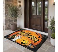 Paillasson d'Halloween avec Imprimé Souris Momies Citrouilles | Tapis Dessins Animés Halloween, Rectangulaire Antidérapant pour Entrée, Chambre à Coucher - Décoration Festive de Vacances, 80x120 cm