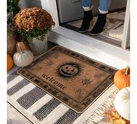 Paillasson d'Halloween citrouille, tapis de bienvenue pour intérieur et extérieur, décoration d'automne, caoutchouc imperméable, antidérapant, contrôle de la poussière, facile à nettoyer, 73,6 x 43,2