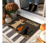 Paillasson d'Halloween fantôme, tapis de bienvenue pour extérieur et intérieur, décoration d'automne, caoutchouc imperméable, antidérapant, absorbant la poussière, facile à nettoyer, 73,7 x 43,2 cm