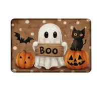 Paillasson d'Halloween pour porte d'entrée, intérieur et extérieur, effrayant, antidérapant, absorbant, tapis de sol pour les vacances saisonnières (A, 60 x 40 cm)