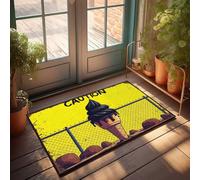 Paillasson d'hiver pour l'extérieur Attention : cornet de crème glacée au chocolat derrière une clôture en fil de fer barbelé, tapis de décoration pour la maison, le bar, la cuisine (40 x 60 cm)