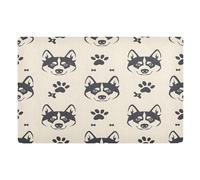 Paillasson d'intérieur antidérapant lavable et absorbant Motif griffe de chien Husky 50 x 80 cm