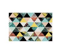 Paillasson d'intérieur de forme géométrique très résistant aux intempéries antidérapant lavable en PVC parfait pour une utilisation en intérieur et en extérieur Tapis de porte géométrique Tapis de