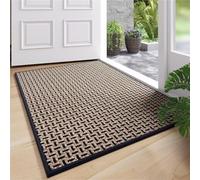 Paillasson d'intérieur discret pour entrée, dos en caoutchouc antidérapant, super absorbant et lavable, imperméable, facile à nettoyer pour porte d'entrée, entrée et salle de bain (noir, 60 x 90 cm)
