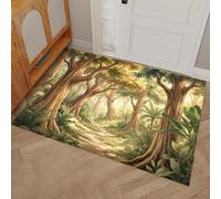 Paillasson D'intérieur Forêt Ancienne Chemin, Paillasson Style Conte De Fées Attrape Poussière 50 x 80 cm, Tapis D’intérieur Antidérapant Facile à Nettoyer Pour Entrée Et Patio, Vert Brunâtre