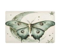Paillasson d'intérieur Luna Moth White Moon - Antidérapant - Lavable - Absorbant - 50 x 80 cm