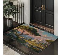 Paillasson D'intérieur Paysages De Rome Sassonocchi, Paillasson Paysages Classiques Attrape Poussière 50 x 80 cm, Tapis D’intérieur Antidérapant Facile à Nettoyer Pour Entrée Et Patio, Verdure
