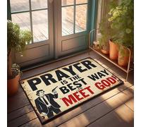 Paillasson d'intérieur prière : la façon ultime de se connecter avec Dieu Paillasson Tapis de cuisine Tapis amusant pour porte d'entrée (40 x 60 cm)