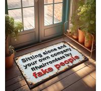 Paillasson d'intérieur Profitant de la solitude : Fake People or Your Own Company? Paillasson de cuisine, tapis amusant pour porte d'entrée (40 x 60 cm)