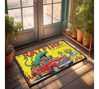 Paillasson d'intérieur rétro Monster Car Adventure: A Wild Ride Through Time! Paillasson de cuisine, tapis amusant pour porte d'entrée (50 x 80 cm)