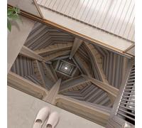 Paillasson D'Intérieur Style Photographie Architecturale 90 X 150 cm Pour Entrée De Maison,Antidérapant, Conception Cheminée À Ossature Fer, Lavable En Machine,Petit Tapis Pour Cuisine,Porte D'Entrée