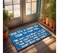 Paillasson d'intérieur vintage avec devise de l'équipe sportive : « For It's A Grand Old Team To Play For Doormat Fun Stuff Outdoor » (65 x 90 cm)