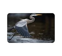 Paillasson discret - Antidérapant - Lavable - Aigrette volante sur l'eau - Tapis de sol - Tapis de salle de bain - Pour couloir, maison, bureau - 80 x 49 cm