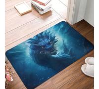 Paillasson Dragon des Mers Durable Extérieur Tapis Anti-Poussière Paillasson Interieur pour Jardin Cuisine Chambre 60X40Cm
