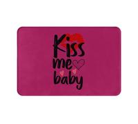 Paillasson Embrasse-Moi pour La Saint-Valentin Tapis De Bain Durable Tapis De Douche Lavable en Machine Paillassons De Porte pour Extérieur Couloir Cuisine 40X60Cm