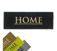 Paillasson en coco Home - 26 x 75 cm - Noir - Robuste - Pour l'intérieur et l'extérieur - Pour porte d'entrée, couloir, jardin