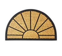 Relaxdays Paillasson fibres de coco demi-lune 75 x 45 cm antidérapant PVC marron