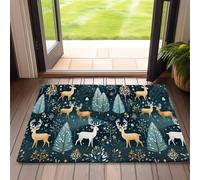 Paillasson en feutre avec envers antidérapant, motif arbre de forêt festif pour entrée extérieure, patio, porche, décoration intérieure 50,8 x 81,3 cm