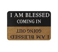 Paillasson en fibre de coco avec inscription « I Am Blessed Coming In Going Out » (24x36in / 60 x 90 cm)