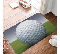 Paillasson en flanelle résistant avec motif balle de golf pour intérieur et extérieur, antidérapant, absorbant, tapis d'entrée, discret, lavable, 40,6 x 61 cm